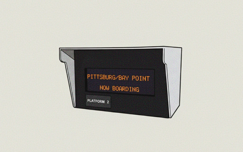 AI generated image of the physical BART display