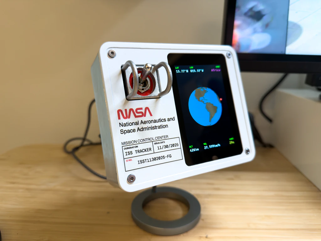 ISS tracker device mounted on wall