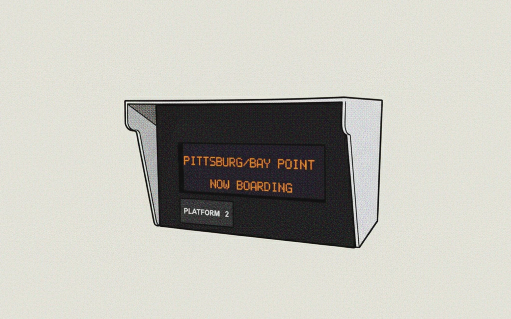 AI generated image of the physical BART display